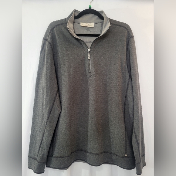 Tommy Bahama Other - Tommy Bahama Men's Long Sleeve Half Zip Grey Reversible Sweatshirt size XL